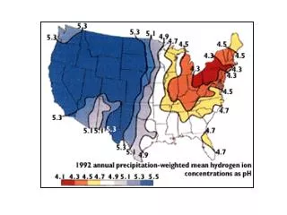 Annual Mean Wet Sulfate Deposition 1989 through 1991