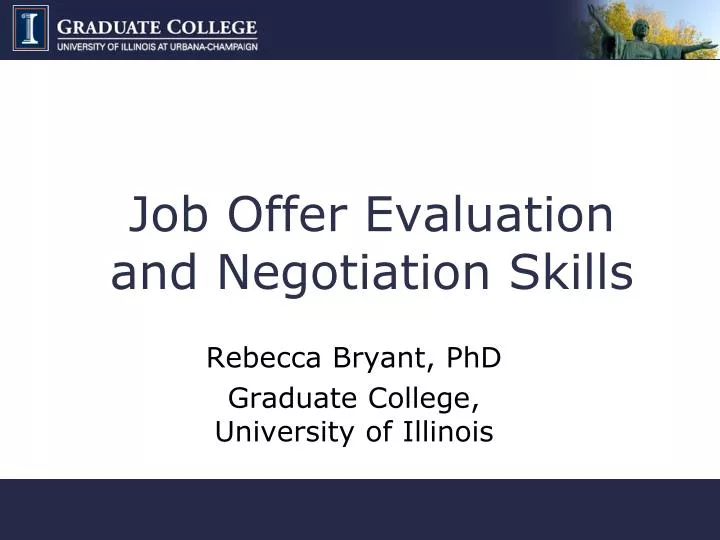 job offer evaluation and negotiation skills