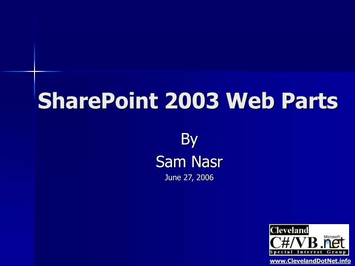 sharepoint 2003 web parts