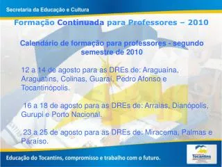 forma o continuada para professores 2010