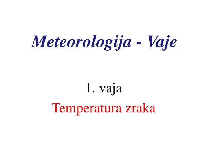 meteorologija vaje