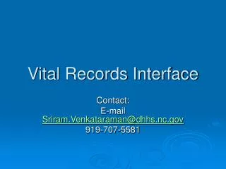 Vital Records Interface