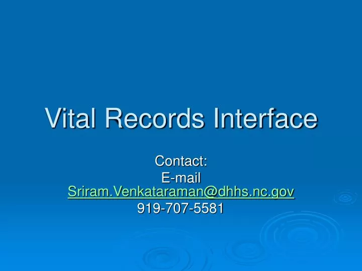 vital records interface