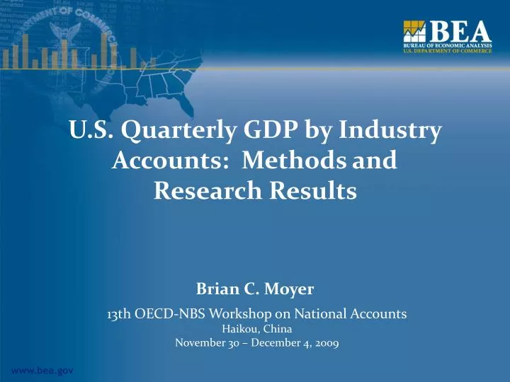u s quarterly gdp by industry accounts methods and research results