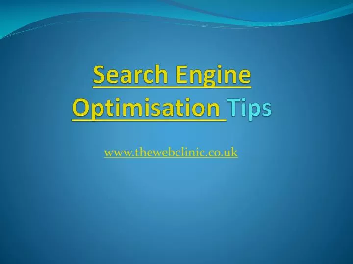 search engine optimisation tips