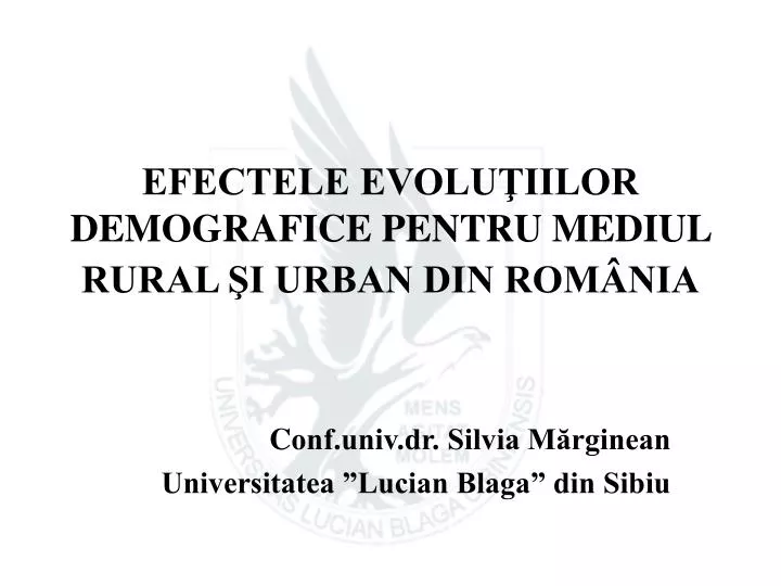 efectele evolu iilor demografice pentru mediul rural i urban din rom nia