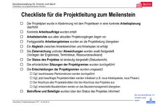 checkliste f r die projektleitung zum meilenstein
