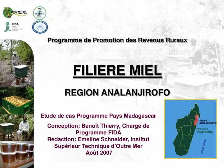 programme de promotion des revenus ruraux filiere miel region analanjirofo