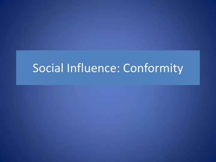 social influence conformity