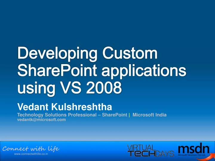 developing custom sharepoint applications using vs 2008