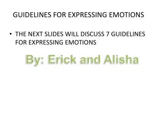GUIDELINES FOR EXPRESSING EMOTIONS