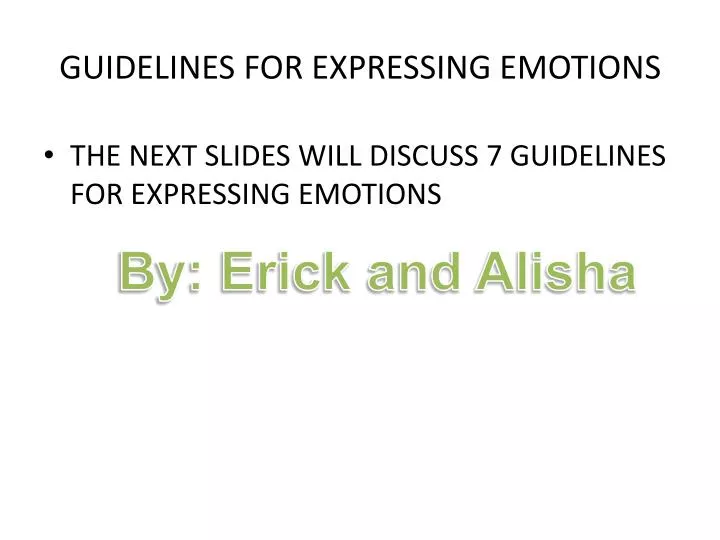 guidelines for expressing emotions