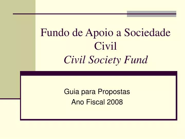 fundo de apoio a sociedade civil civil society fund