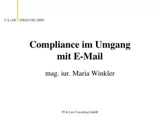 Compliance im Umgang mit E-Mail
