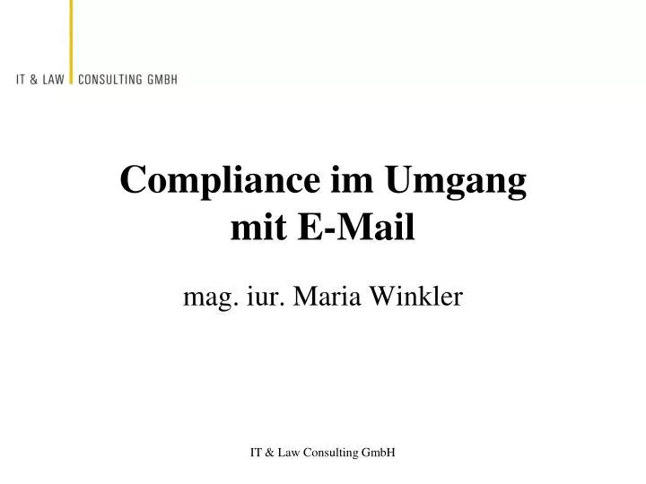 compliance im umgang mit e mail