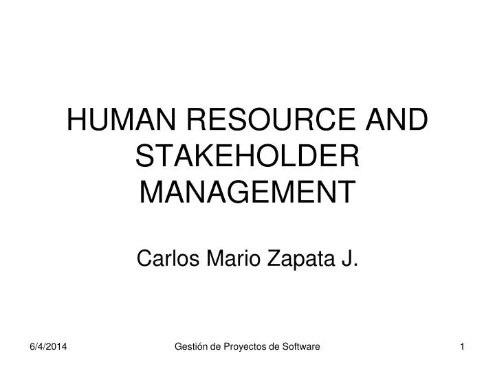 human resource and stakeholder management