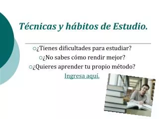 t cnicas y h bitos de estudio