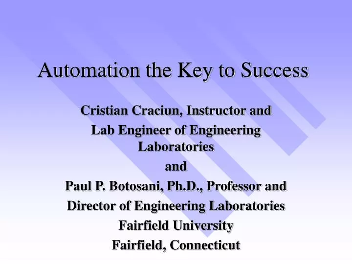 automation the key to success