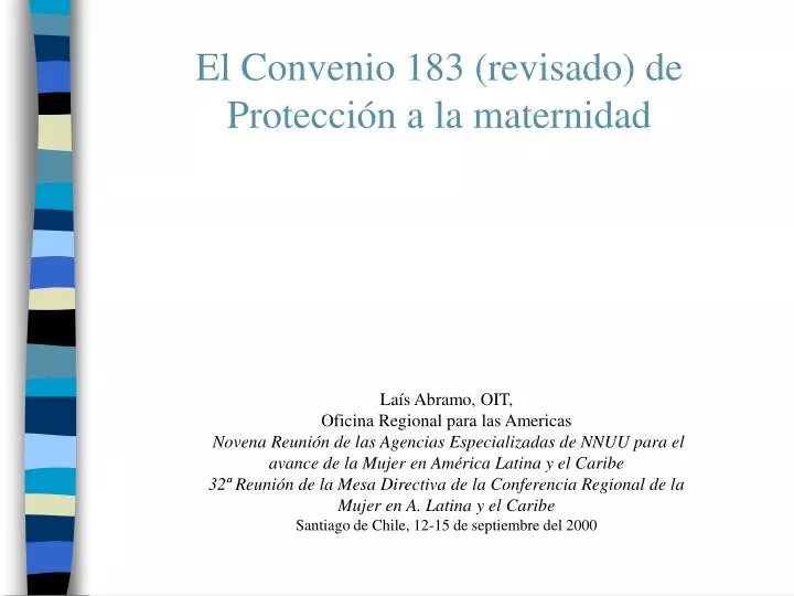 el convenio 183 revisado de protecci n a la maternidad