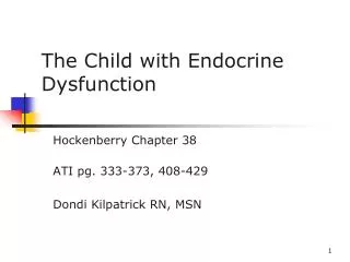 The Child with Endocrine Dysfunction