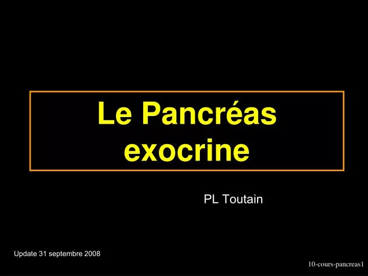 le pancr as exocrine