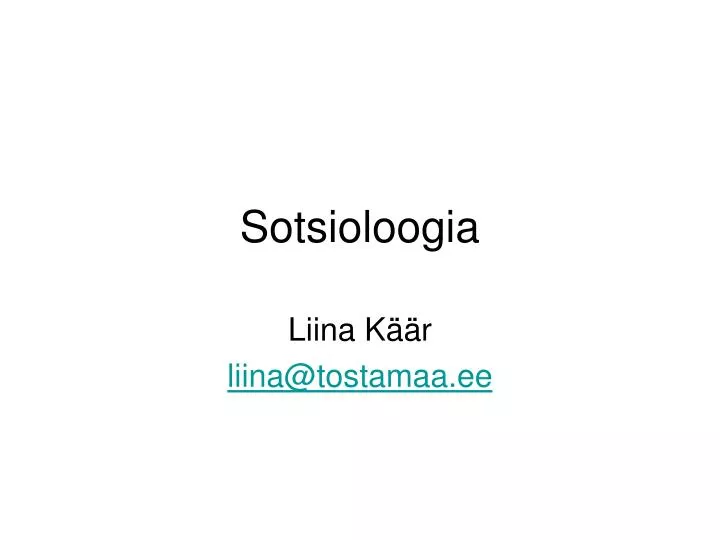 sotsioloogia