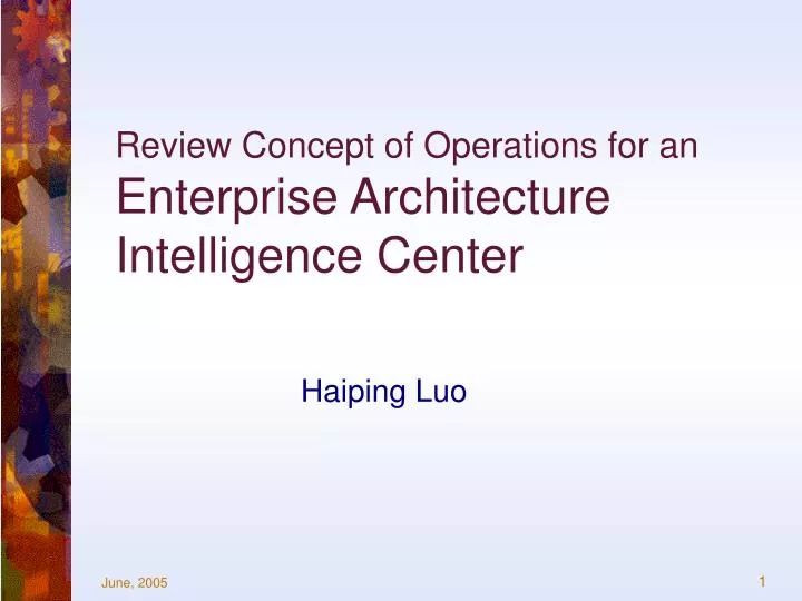 review concept of operations for an enterprise architecture intelligence center