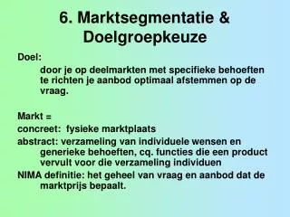 6 marktsegmentatie doelgroepkeuze
