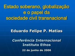 estado soberano globaliza o e o papel da sociedade civil transnacional