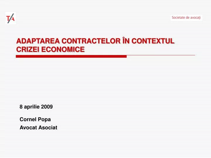 adaptarea contractelor n contextul crizei economice