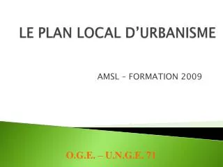 le plan local d urbanisme
