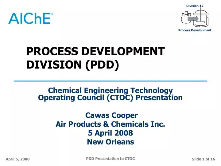 process development division pdd
