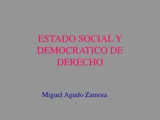estado social y democratico de derecho