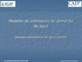 Modelos de estimación de demanda de agua