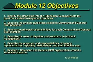 Module 12 Objectives
