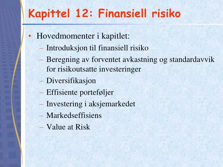 kapittel 12 finansiell risiko