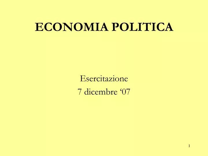 economia politica