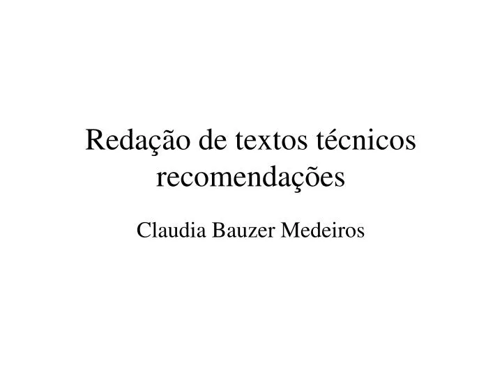 reda o de textos t cnicos recomenda es