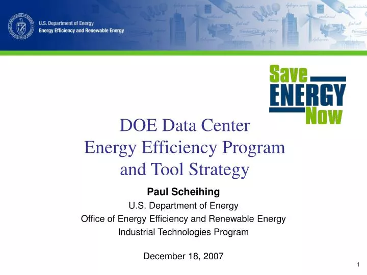 doe data center energy efficiency program and tool strategy