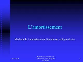l amortissement