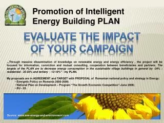 Promotion of Intelligent Energy Building PLAN