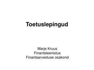 toetuslepingud