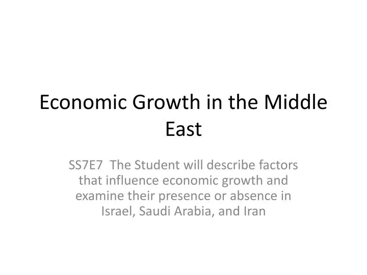 economic growth in the middle east