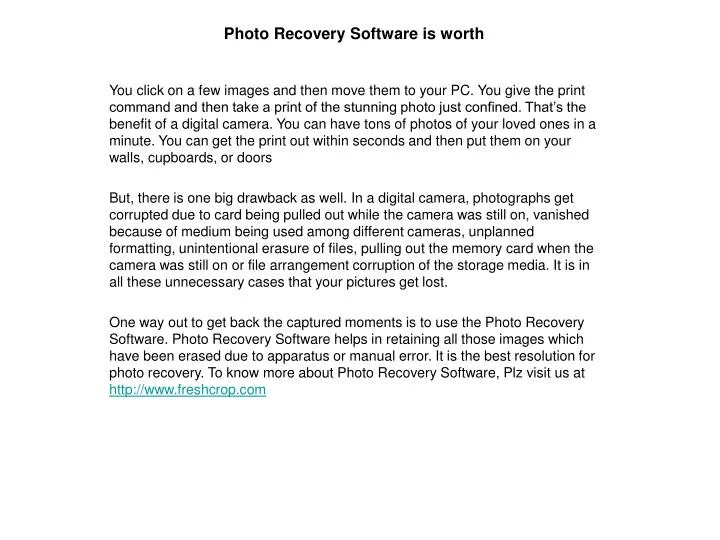 photo recovery software is worth