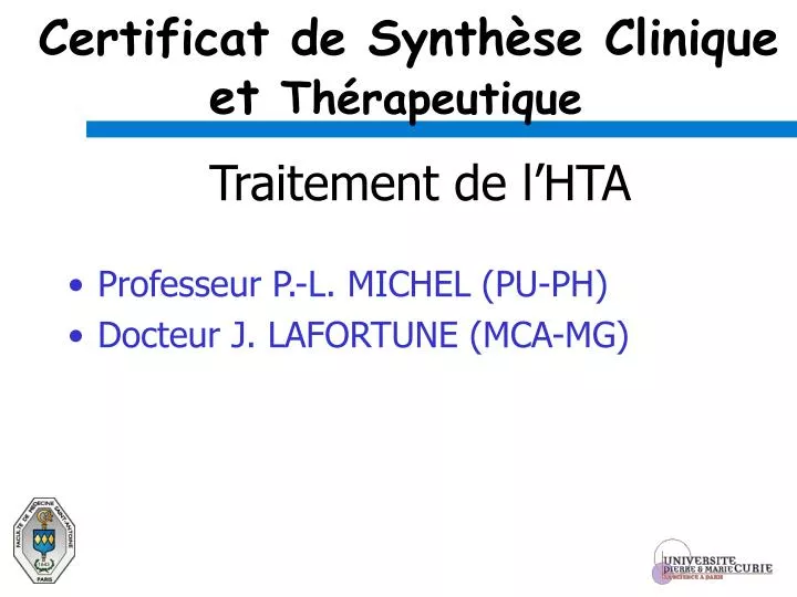 certificat de synth se clinique et th rapeutique