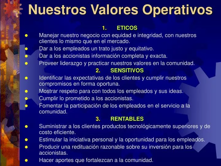 nuestros valores operativos