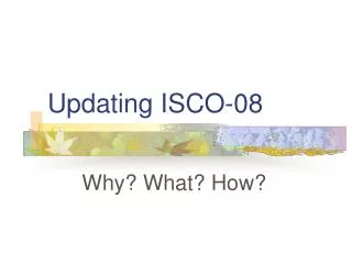 Updating ISCO-08