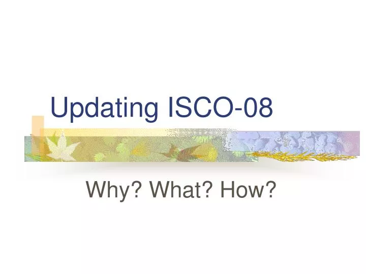 updating isco 08
