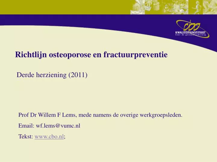 richtlijn osteoporose en fractuurpreventie