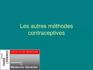 les autres m thodes contraceptives